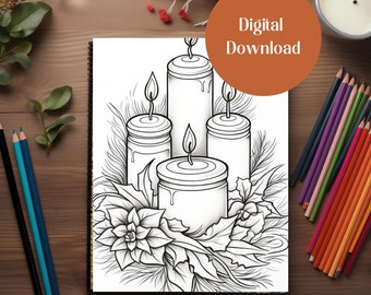 Digital Printable 35 Pages Colouring Book, Instant Download, Digital Printable Adult and Children Colouring Book