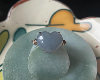 Stunning Purple Heart with 18k Rose gold ring