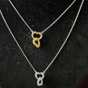 Conected hearts - vertically -necklace