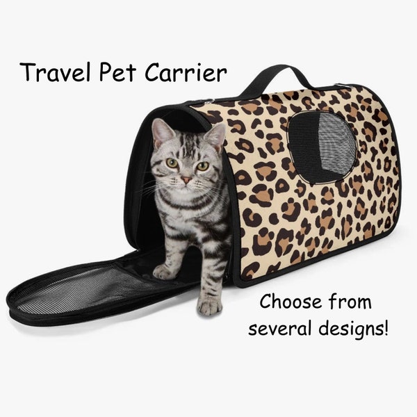Animal Print Cat Carrier Bag, Pet Carrier Tote Bags