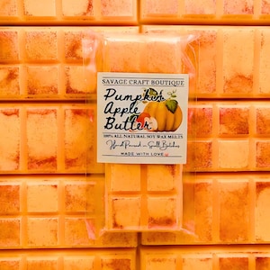 Pumpkin Apple Butter Scented, Wax Melt Snap Bar for Warmer, All-Natural Soy Wax Melts, Strong Scented, Vegan, Toxic-Free Hand Poured