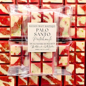 Palo Santo Patchouli Scented, Wax Melt Snap Bar for Warmer, All-Natural Soy Wax Melts, Strong Scented, Vegan, Toxic-Free Hand Poured