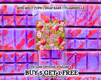 Apple Orchard Vanilla Soy Wax Melts for Warmer | Apple Floral Scent | Strong Scented | Snap Bar, Clamshell | Non-Toxic Home Fragrance