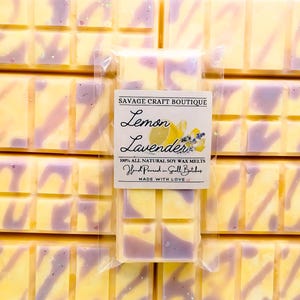 Zitrone Lavendel Duft, Wachs Melt Snap Bar für Stövchen, Natürliche Soja Wachs Melts, Stark duftend, Vegan, Giftfrei Hand gegossen