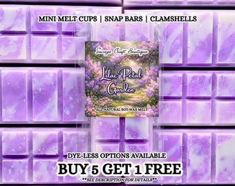Lilac Petal Garden Sojawachs Melts | Süßer Frühlingsblumenduft | Stark duftend | Snap Bar, Muschel | Ungiftiger Raumduft