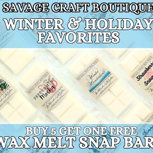 WINTER & HOLIDAY Wax Melt Snap Bars for Warmer, All-Natural Soy Wax Melts, Strong Scented, Toxic-Free, Handmade, Seasonal, Gift Ideas
