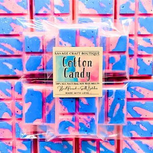 Cotton Candy Scented, Wax Melt Snap Bar for Warmer, All-Natural Soy Wax Melts, Strong Scented, Vegan, Toxic-Free Hand Poured