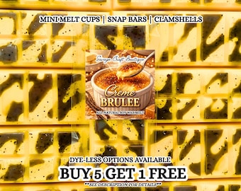 Creme Brulee Soy Wax Melts | Caramel Vanilla Dessert Scent | Strong Scented | Snap Bar, Clamshell | Non-Toxic Home Fragrance