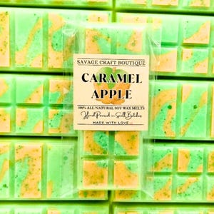 Caramel Apple Scented, Wax Melt Snap Bar for Warmer, All-Natural Soy Wax Melts, Strong Scented, Vegan, Toxic-Free Hand Poured