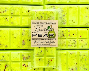 Bartlett Pear Scented, Wax Melt Snap Bar for Warmer, All-Natural Soy Wax Melts, Strong Scented, Vegan, Toxic-Free Hand Poured