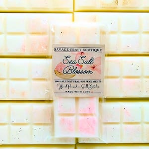 Meersalzblüte duftend, Wachs Melt Snap Bar für Stövchen, Natürliche Sojawachs Melts, Stark duftend, Vegan, Giftfrei Hand gegossen