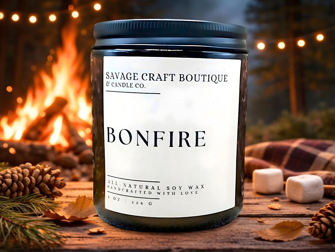Bonfire All-natural Soy Wax Candle | Hand Poured | Homemade | Strong ...