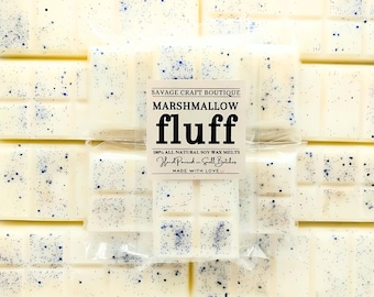 Marshmallow Fluff Scented, Wax Melt Snap Bar for Warmer, All-Natural Soy Wax Melts, Strong Scented, Vegan, Toxic-Free Hand Poured
