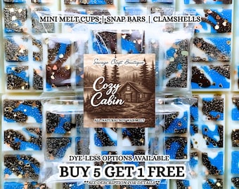 Cozy Cabin Soy Wax Melts | Warm Woodsy Cabin Scent | Strong Scented | Snap Bar, Clamshell | Non-Toxic Home Fragrance