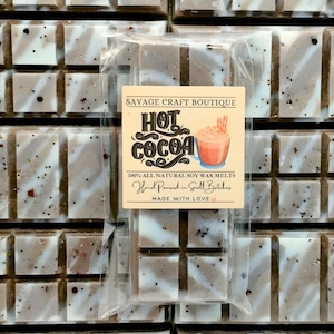 Hot Cocoa Scented, Wax Melt Snap Bar for Warmer, All-Natural Soy Wax Melts, Strong Scented, Vegan, Toxic-Free Hand Poured