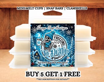 Freezing to Death Soy Wax Melts for Warmer | Mint & Berriy Winter Scent | Strong Scented | Snap Bar, Clamshell | Non-Toxic Home Fragrance