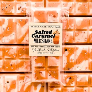 Salted Caramel Milkshake Scented, Wax Melt Snap Bar for Warmer, All-Natural Soy Wax Melts, Strong Scented, Vegan, Toxic-Free, Hand Poured