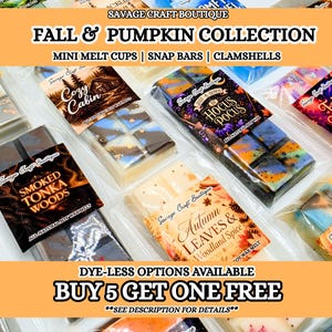 Fall & Pumpkin Collection | Soy Wax Melts | Harvest Spices | Apple Orchard | Cozy Desserts | Spooky Woods | Strong Scented | Homemade image 1