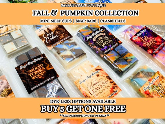 Fall & Pumpkin Collection | Soy Wax Melts | Harvest Spices | Apple Orchard | Cozy Desserts | Spooky Woods | Strong Scented | Homemade