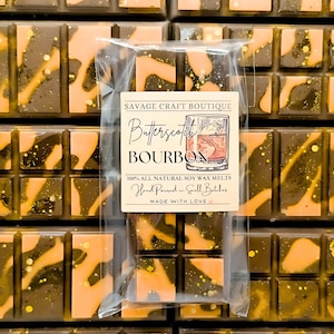 Butterscotch Bourbon Type Scented, Wax Melt Snap Bar for Warmer, All-Natural Soy Wax Melts, Strong Scented, Vegan, Toxic-Free Hand Poured