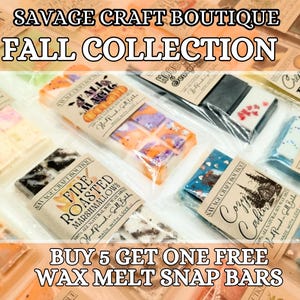 FALL COLLECTION  Wax Melt Snap Bars for Warmer, All-Natural Soy Wax Melts, Strong Scented, Toxic-Free, Handmade