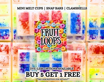 Fruit Loops Type Soy Wax Melts for Warmer | Fruity Cereal Scent | Strong Scented | Snap Bar, Clamshell | Non-Toxic Home Fragrance