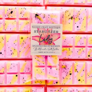 Stargazer Lilie Typ duftend, Wachs Melt Snap Bar für Stövchen, ganz-natürliche Sojawachs schmilzt, stark duftend, Vegan, Toxic-Free Hand gegossen
