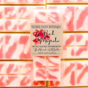 Pfirsich Magnolie duftende, Wachs schmelzen Snap Bar für Stövchen, All-natürliche Sojawachs Melts, stark duftend, Vegan, Giftfrei Hand gegossen