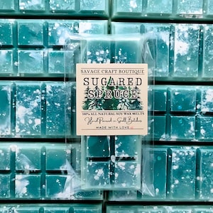 Sugared Spruce Scented, Wax Melt Snap Bar for Warmer, All-Natural Soy Wax Melts, Strong Scented, Vegan, Toxic-Free Non-Toxic Hand Poured
