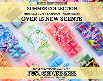 Kollektion SUMMER | Sojawachs schmilzt | Tropisch | Saftige Beere | Zucker Citrus | Süße Blumen | Stark duftend | Farbstofffrei | Wählen Sie Duft