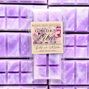 Gartenflieder duftend, Wachs Melt Snap Bar für Stövchen, All-natürliche Sojawachs Melts, stark duftend, Vegan, Giftfrei Hand gegossen
