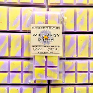 Wild Daisy Dream Scented Wax Melt Snap Bar for Warmer, All-Natural Soy Wax Melts, Strong Scented, Vegan, Toxic-Free Hand Poured
