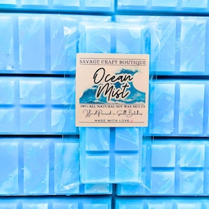 Ocean Mist Scented Wax Melt Snap Bar for Warmer, All-Natural Soy Wax Melts, Strong Scented, Vegan, Toxic-Free Hand Poured