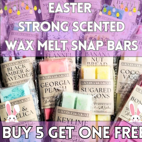 LIMITED TIME Easter & Spring Inspired Wax Melt Snap Bars for Warmer, All-Natural Soy Wax Melts, Strong Scented, Toxic-Free, Handmade