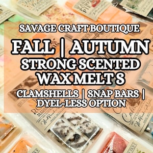 Fall Autumn Wax Melt for Warmer, All-Natural Soy Wax Melts, Strong Scented, Toxic-Free, Handmade, Snap Bars, Clamshells, Variations