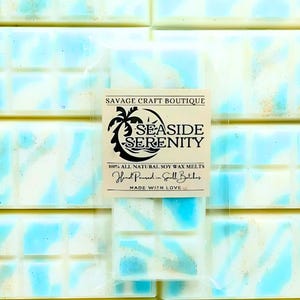 Seaside Serenity Scented Wax Melt Snap Bar for Warmer, All-Natural Soy Wax Melts, Strong Scented, Vegan, Toxic-Free Hand Poured