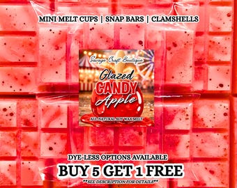 Glazed Candy Apple Soy Wax Melts for Warmer | Sweet Candy Scent | Strong Scented | Snap Bar, Clamshell | Non-Toxic Home Fragrance