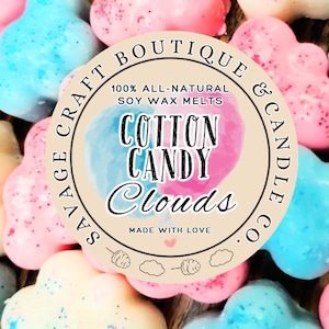 Cotton Candy Cloud Wax Melts for Warmer All-Natural Soy Wax Melts Strong Scented Toxic-Free Handmade Choose Scent Gift Ideas Home Fragrance