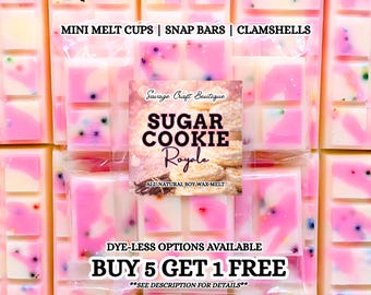 Sugar Cookie Royale Soy Wax Melts | Bakery Sugar Cookie Scent | Strong Scented | Snap Bar, Clamshell | Non-Toxic Home Fragrance