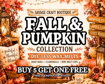 Fall & Pumpkin Dye-less Wax Melts for Warmer | All-Natural Soy Wax Melts | Strong Scented Choose Scent | Handmade | Toxic-Free | Gift Ideas