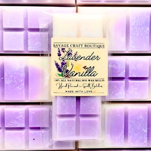 Lavendel Vanille Duft, Wachs Melt Snap Bar für Stövchen, All-natürliche Sojawachs Melts, Stark duftend, Vegan, Giftfrei Hand gegossen