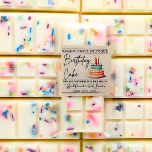 Birthday Cake Scented Wax Melt Snap Bar for Warmer, All-Natural Soy Wax Melts, Strong Scented, Vegan, Toxic-Free Hand Poured