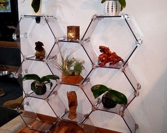 Hexagon display shelves 3x3