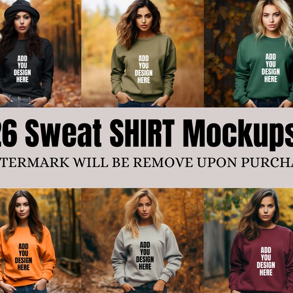 Sweatshirt Mockup - Sweatshirt - Mockup - Bundle - Versatile Design for Apparel Display - Sweatshirt Mockup for Marketing and Sales - Model