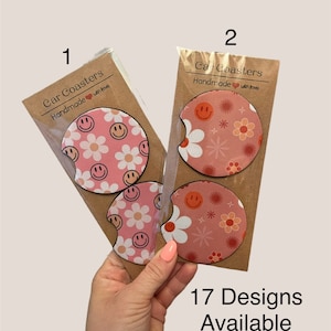 Posavasos para automóviles, Posavasos para automóviles personalizados, Juego de 2, Accesorios para automóviles, Decoraciones para automóviles,