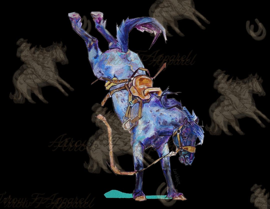 Blue Saddle Bronc PNG| Western Shirt Design | Commercial Use Digital ...