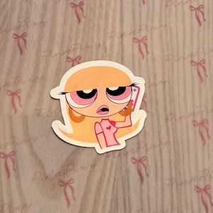 Op Y2K geïnspireerde Powerpuff Girls-sticker: schattige esthetische cartoonsticker voor laptops, scrapbooking en tijdschriften