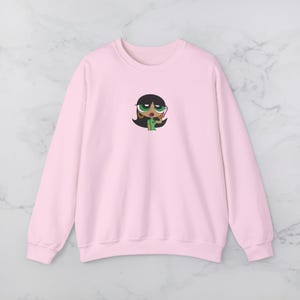 Bluza z kapturem Y2K Powerpuff Girls Baddie, bluza z okrągłym dekoltem unisex, bluza z nadrukiem w stylu retro z kreskówek, sweter inspirowany latami 90., odzież uliczna