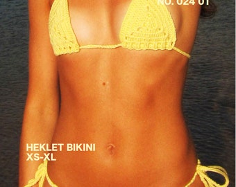 Heklet bikini mønster Norsk (digital nedlastning)