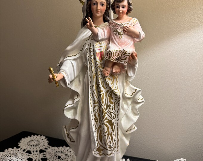 17 Our Lady of Mercy Statue, Virgin Mary and Jesus Made in Spain Etsy